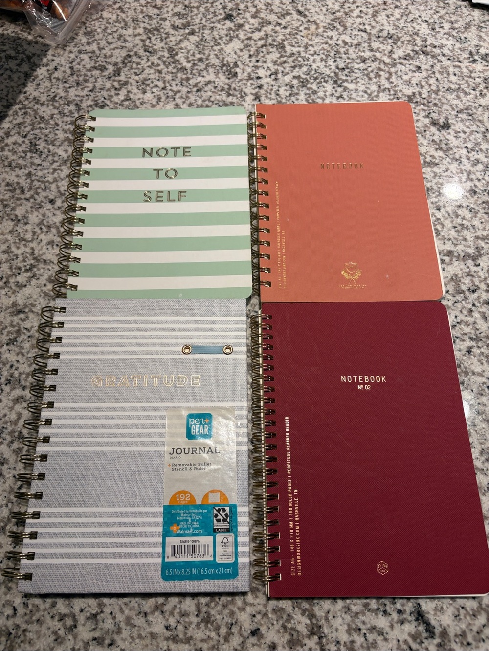 Pen+Gear Gratitude Journal – Gray Stripe Spiral Notebook